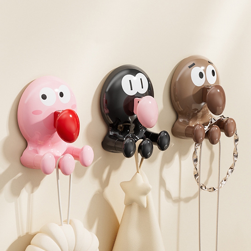 ชั้นเก็บของห้องน้ําน่ารักชั้นเก็บเครื่องประดับผ้าขนหนูตะขอแข็งแรงหนาตะขออุปกรณ์ครัว - รูปที่ 3