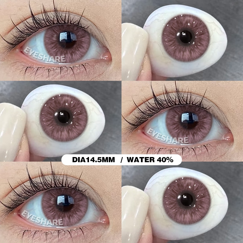 Sparklegirl คอนแทคเลนส์ SEATTLE PINK BROWN GRAY14.5mm 1 คู่ คอนแทคเลนส์สีตาใหญ่