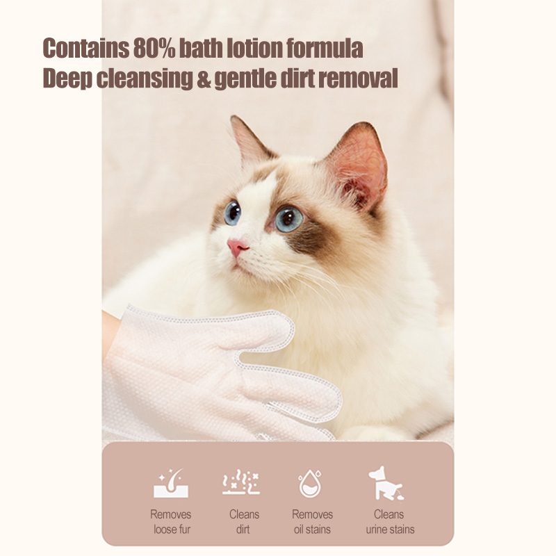 BAYLDAHL® ถุงมือเช็ดทำความสะอาดสัตว์เลี้ยงสำหรับแมวและสุนัข (10 ชิ้น) - รูปที่ 4