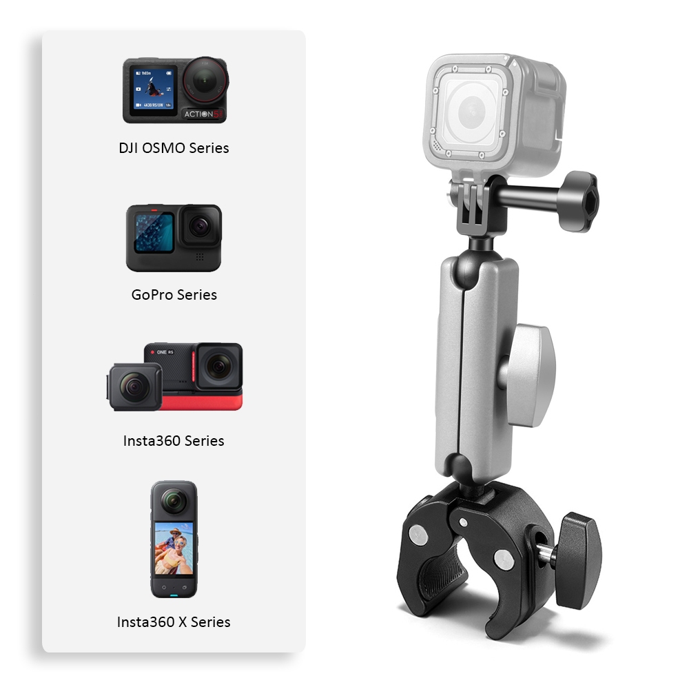 ที่ยึดแฮนด์จักรยานรถจักรยานยนต์สําหรับที่วางกล้องแอคชั่น Bicycle Motorcycle Handlebar Mount Clip for Dji OSMO 360 /Action 5 pro / Insta360 X5