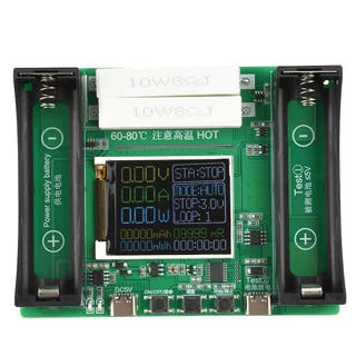 เครื่องทดสอบความจุแบตเตอรี่ 18650 และความต้านทานภายใน V3.0 Type-C