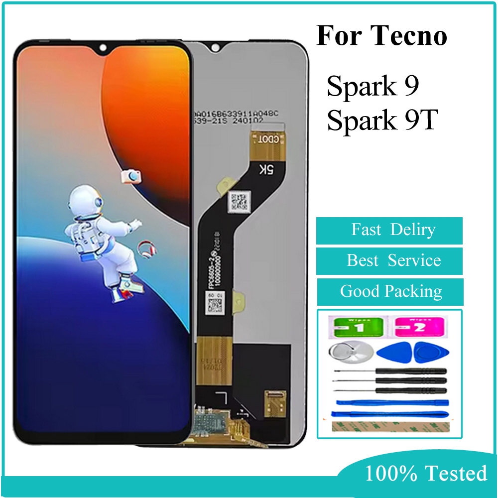 6.6 "นิ้วสําหรับ Tecno Spark 9 KG5p จอแสดงผล LCD Touch Screen Digitizer สําหรับ Tecno Spark 9 Spark 