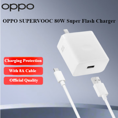 OPPO SUPERVOOC 80W Singel Port Charger Kit พร้อมสาย 8A สําหรับ oneplus 10Pro oppo reno 12 Pro find n5/x8x6x5x3Pro