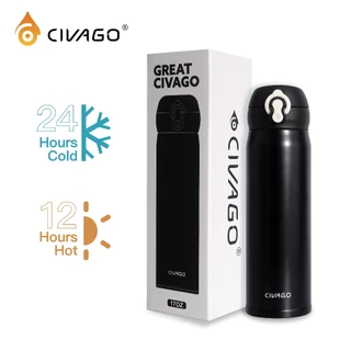 CIVAGO（17oz）ขวดน้ําหุ้มฉนวน 316 กระติกน้ําร้อนสแตนเลสสําหรับนักเรียนแก้วน้ําร้อนและเย็น