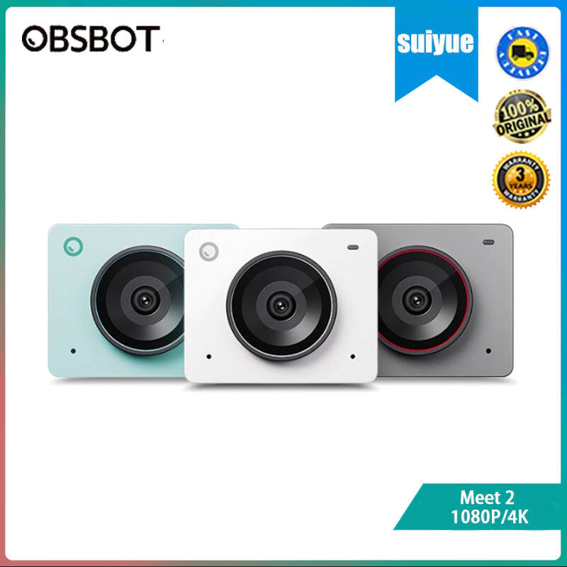 Obsbot Meet 2 1080P/4K กล้องสตรีมมิ่งสด คอมพิวเตอร์เฉพาะ USB หัวกล้องการประชุมทางวิดีโอภายนอก