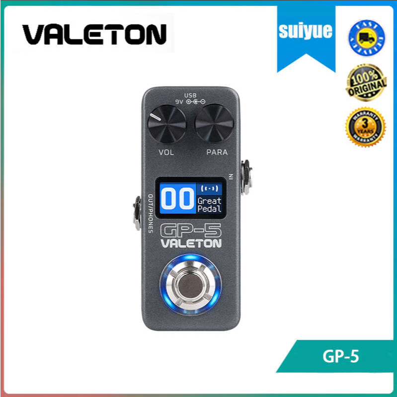 Valeton กีตาร์ไฟฟ้าอุปกรณ์เอฟเฟกต์แบบบูรณาการ GP-5 Stuborn เบสเดียวอัจฉริยะการ์ดเสียงแบบพกพาเครื่องบันทึกกลอง