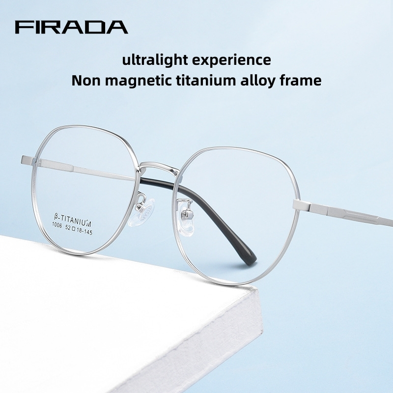 FIRADA 2023 แฟชั่นแว่นตา Retro กรอบไทเทเนียมกรองแสงสำหรับทุกเพศ 1006TH
