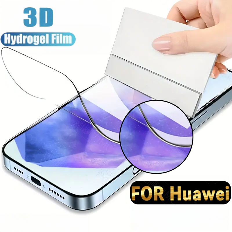 รุ่นเต็มสติกเกอร์ป้องกันฟิล์มไฮโดรเจลสําหรับ Huawei P40 P30 P20 Y9 Y7 Prime Y6 nova5 Mate40Pro Nova4