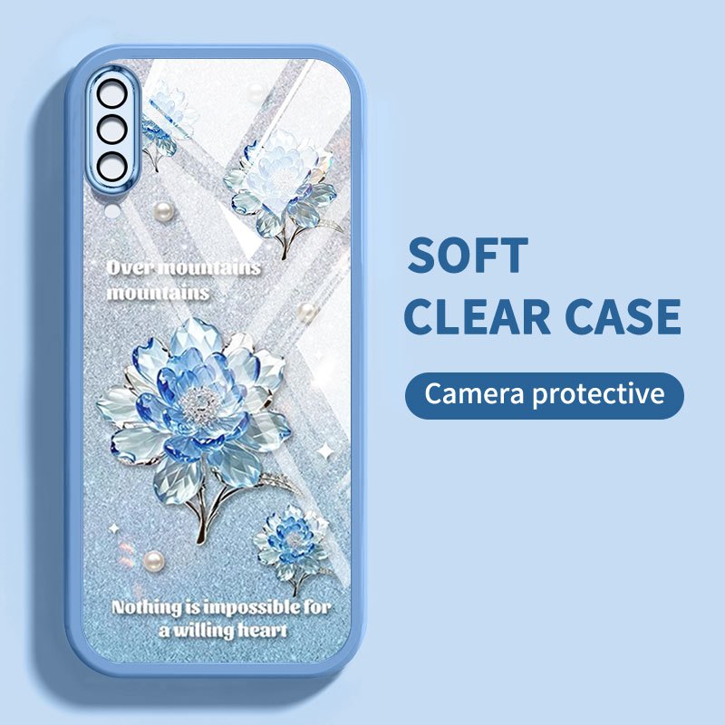 YBD คริสตัลสไตล์สําหรับ Samsung Galaxy A50 A50S A30S A307 A03S A02S M02S A025 A307 Camellia และ Rose