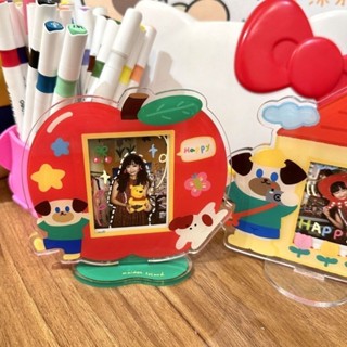 แอปเปิ้ลลูกสุนัขกรอบรูปอะคริลิโบราณการ์ดยืนการ์ด10เซนติเมตรโ…