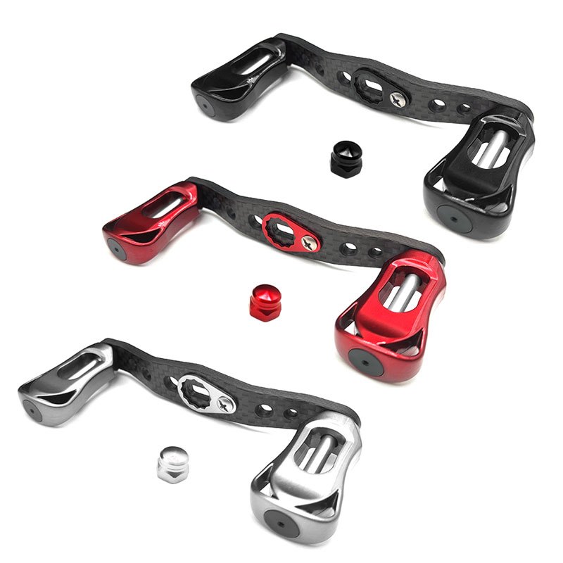 15g/85 มม.น้ําหนักเบาคาร์บอนไฟเบอร์หล่อตกปลา Reel Handle Hollow Knob พร้อมแบริ่ง Dual-grip Handle สําหรับ DAIWA รอกตกปลา