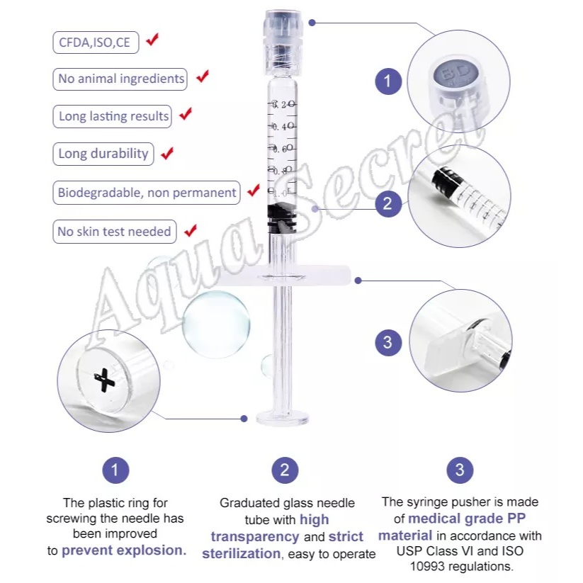 HA เจลข้ามลิงค์กรดไฮยาลูโรนิกช่วยเพิ่มเส้นละเอียดของผิว การสร้างใบหน้า เสริมหน้าอก และยกสะโพก