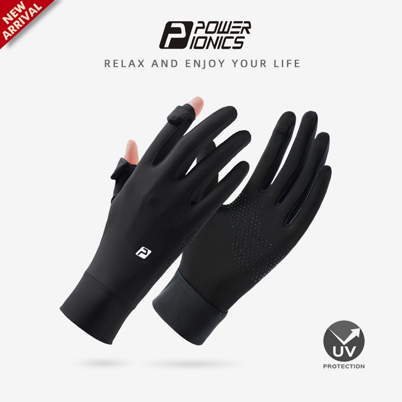 POWER IONICS FDA การลงทะเบียน Cooling ผู้หญิง UV Protection Cooling Sun ถุงมือ Anti Slip Breathable ขับรถรถจักรยานยนต์กลางแจ้ง