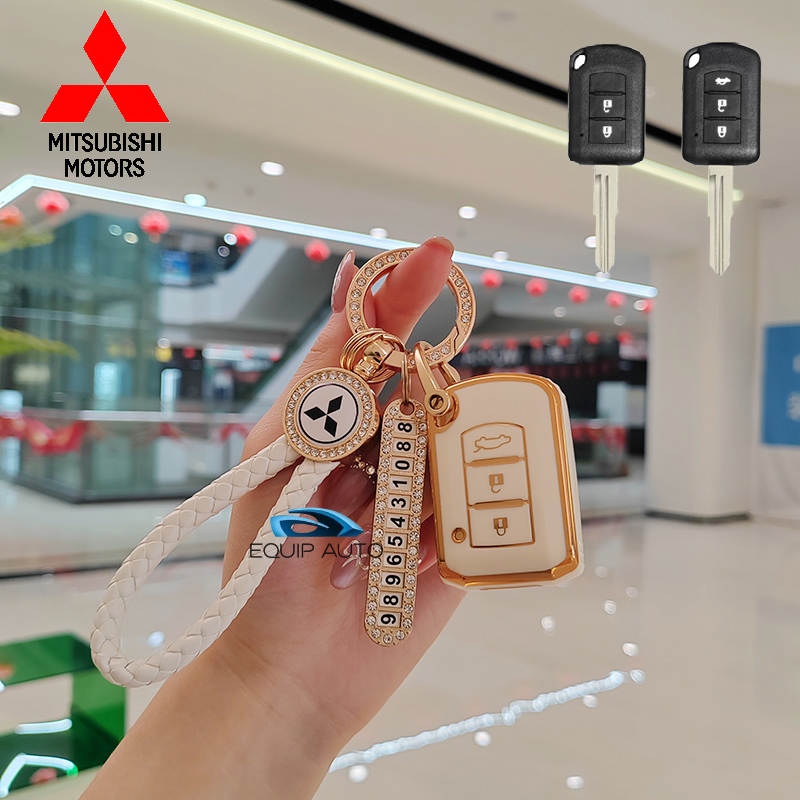 Mitsubishi Key Case รีโมทสมาร์ทกุญแจรถแหวนฝาครอบเหมาะสําหรับ Mitsubishi Attrage/Mirage/Triton/Xpander/Pajero