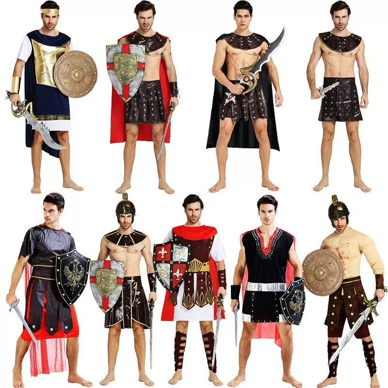 ชุดคอสเพลย์ผู้ใหญ่ ทหารโรมัน เจ้าหญิง Xena Gladiator โบราณ Spartan 300 อัศวิน Julius Caesar