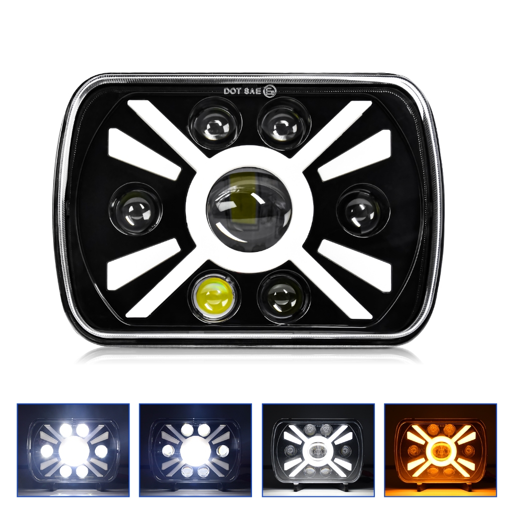 7 นิ้ว Led ไฟหน้ารถรถจักรยานยนต์ 5X7 7X6 High Low Beam ไฟหน้า DRL ไฟเลี้ยวสําหรับ 86-95 Jeep Wrangle
