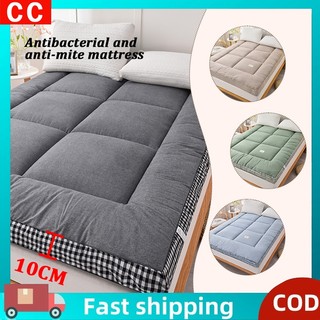 Thicken 10cm Tatami Mattress Folding Bed Mattress Single/Double/Queen/King Mattress Topper Velvet Tatami Mattress Soft Comfortable Foldable Mattress