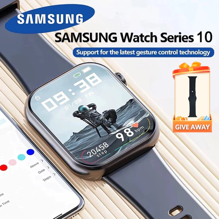 [เก็บเงินปลายทาง] Samsung Smart Watch Pro Max GPS, NFC, กันน้ํา, โทร Bluetooth, จอแสดงผล AMOLED ขนาด 2.3 นิ้ว, Unisex, ชาร์จไร้สายและวอลล์เปเปอร์เปลี่ยนนาฬิกาอัจฉริยะ