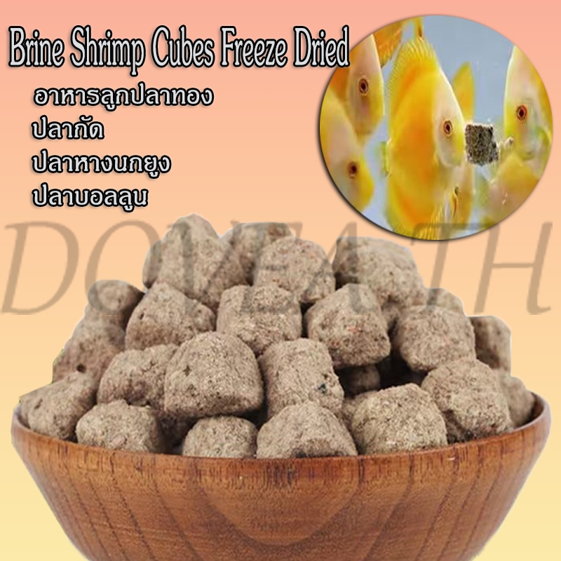 อาร์ทีเมียฟรีซดราย อาหารลูกปลาทอง ปลากัด ปลาหางนกยูง ปลาบอลลูน  Brine Shrimp Cubes Freeze Dried