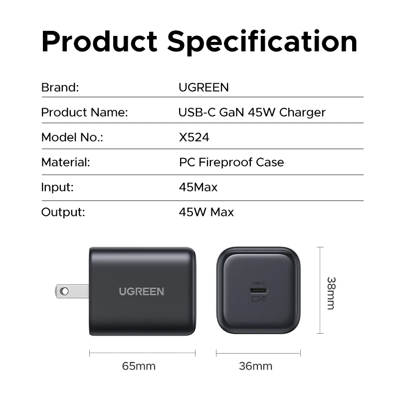 【Nexode】UGREEN Mini GaN 45W Charger USB C USB A Nexode Quick Fast Charger สําหรับ Samsung S25 Ultra S24 iPhone 17 Pro Max thumbnail 9