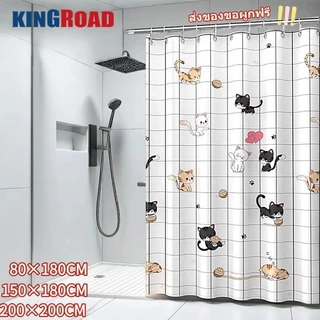 ผ้าม่านห้องน้ํากันเชื้อรา ม่านกันน้ํา พรุ่งนี้ ม่านพลาสติก 80*180/150*180/200*200ซม มีหลายลายให้เลือก อาบน้ํา