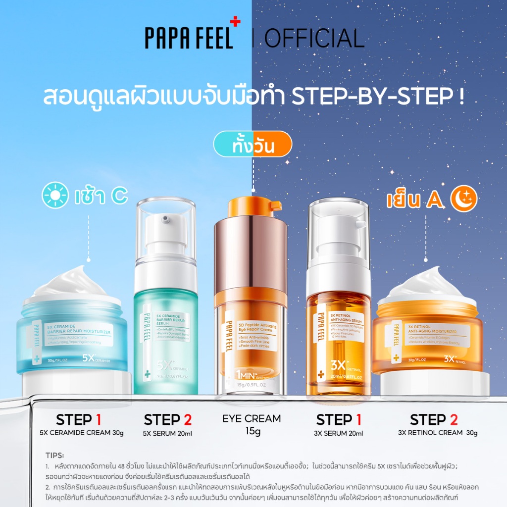 PAPA FEEL เซตสุดคุ้ม 5 ชิ้น : เช้า C เย็น A ครีมทาหน้า เซรั่ม Eye Cream ลดริ้วรอย ลดฝ้า ฟื้นฟูผิว [SET] - รูปที่ 6