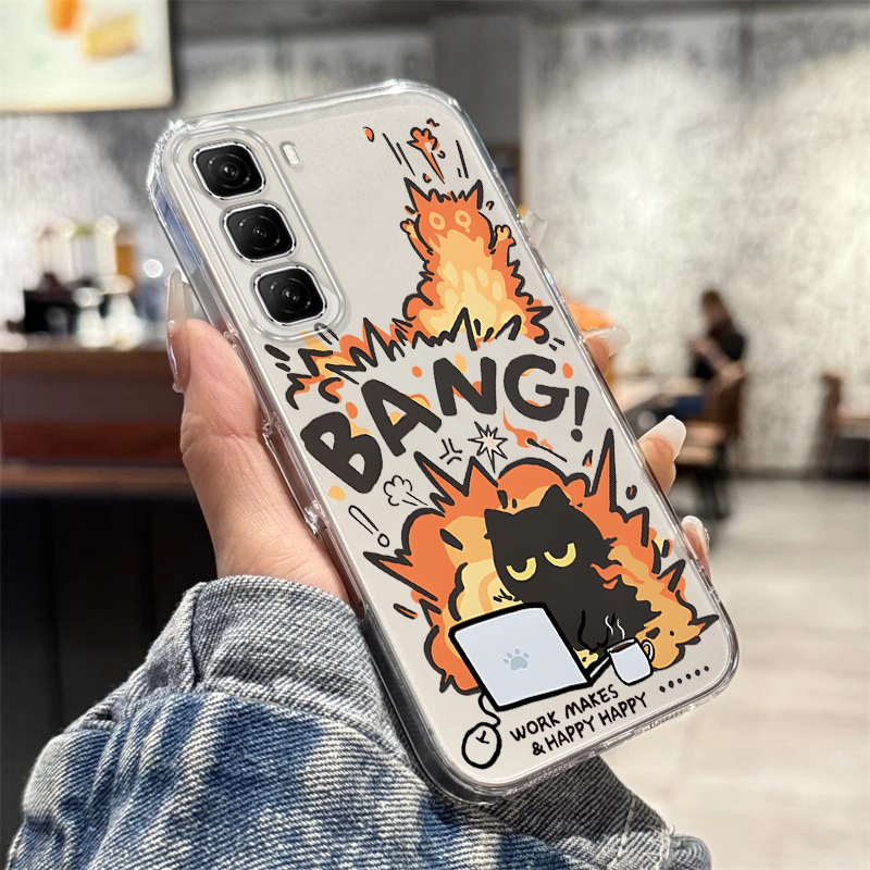 เคสสําหรับ infinix HOT 50 PRO PLUS 5G HOT 50 4G HOT 50 PRO+ 5G เคสโทรศัพท์ Softcase ซิลิโคนป้องกันกันกระแทก Clear Cover ดีไซน์ใหม่ความงาม TKKzdm01