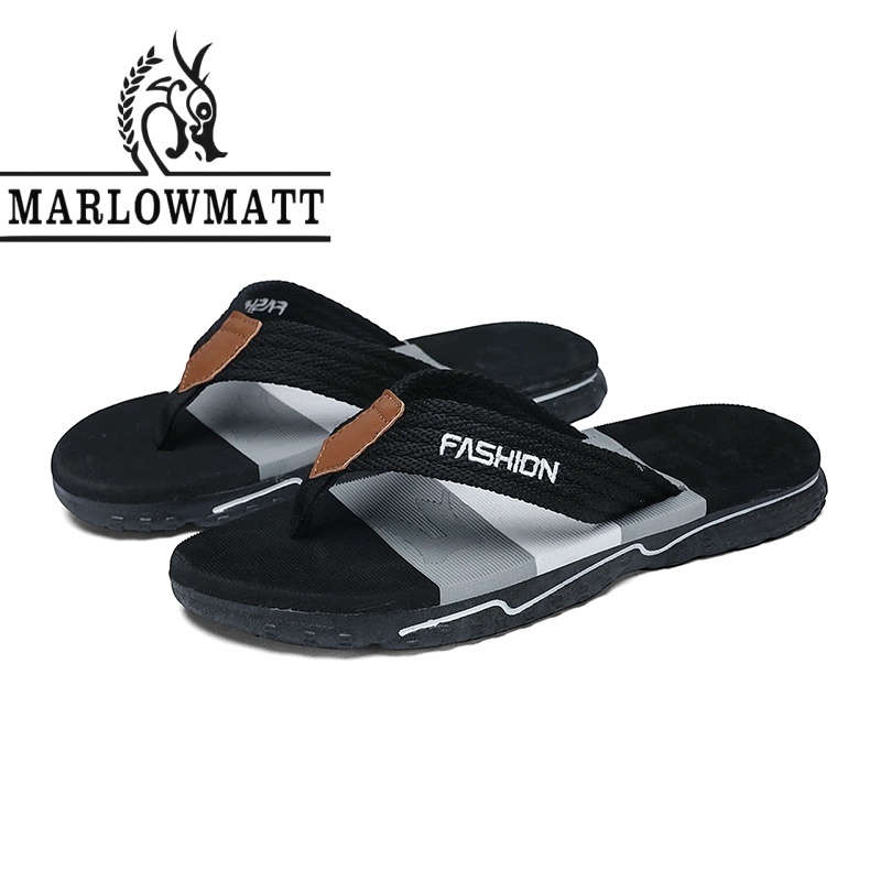 Marlowmatt รองเท้าแตะผู้ชายฤดูร้อนสไตล์ใหม่ Soft-Soled ไนลอนด้านบนสบายไม่เหนื่อย