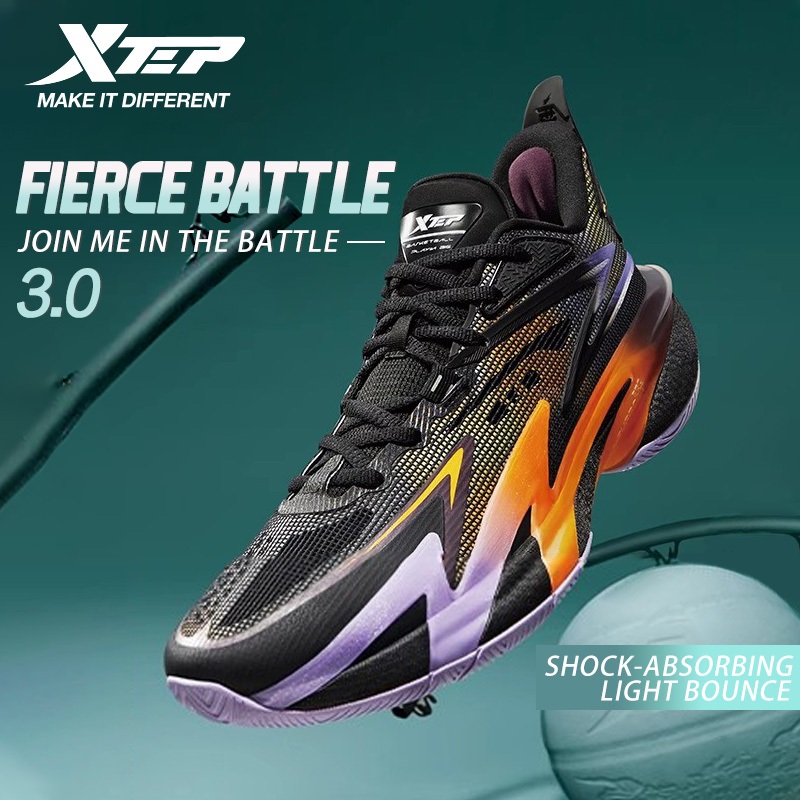 【xtep】 Fierce Battle 3.0 | รองเท้าบาสเก็ตบอลผู้ชายน้ำหนักเบา ดีไซน์ใหม่สำหรับฤดูร้อนปี 2025