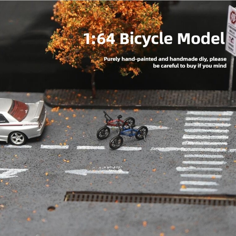 Diorama 1:64 จักรยานรุ่น Prop ชุด City Street ฉากจอแสดงผลอุปกรณ์เสริมของเล่น