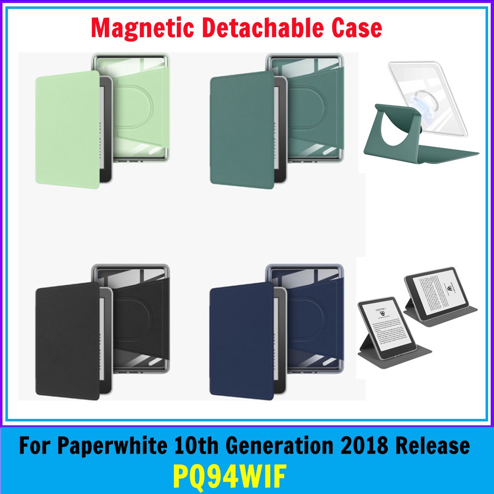 PU หนังแม่เหล็กที่ถอดออกได้สําหรับ Kindle Paperwhite 10th PQ94WIF 2018 Release 6 Ebook สมาร์ทฝาครอบ 