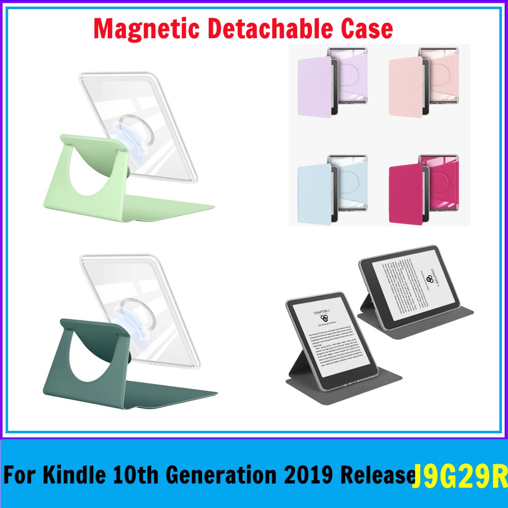 แม่เหล็กที่ถอดออกได้สําหรับ Kindle 10th Generation กรณี 6 นิ้ว Ebook 2019 J9G29R Ebook หนัง PU สมาร์