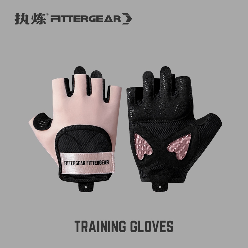 FITTERGEAR ถุงมือกีฬาสำหรับผู้หญิง ครึ่งนิ้ว ระบายอากาศ ใช้ได้กับ kettlebell เข็มขัดขี่จักรยาน และสายรัดข้อมือAnti-Cocooning