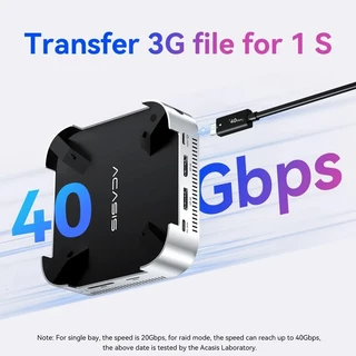 ACASIS 40Gpbs Enclosure Docking Station ใช้งานร่วมกับ Thunderbolt 4/3 - USB-C พร้อม 2xDP, SD/TF 3.0, 3xUSB-A 3.1, 2xM.2 & 30W PD ชาร์จสําหรับ Mac mini M4/แล็ปท็อป docking station