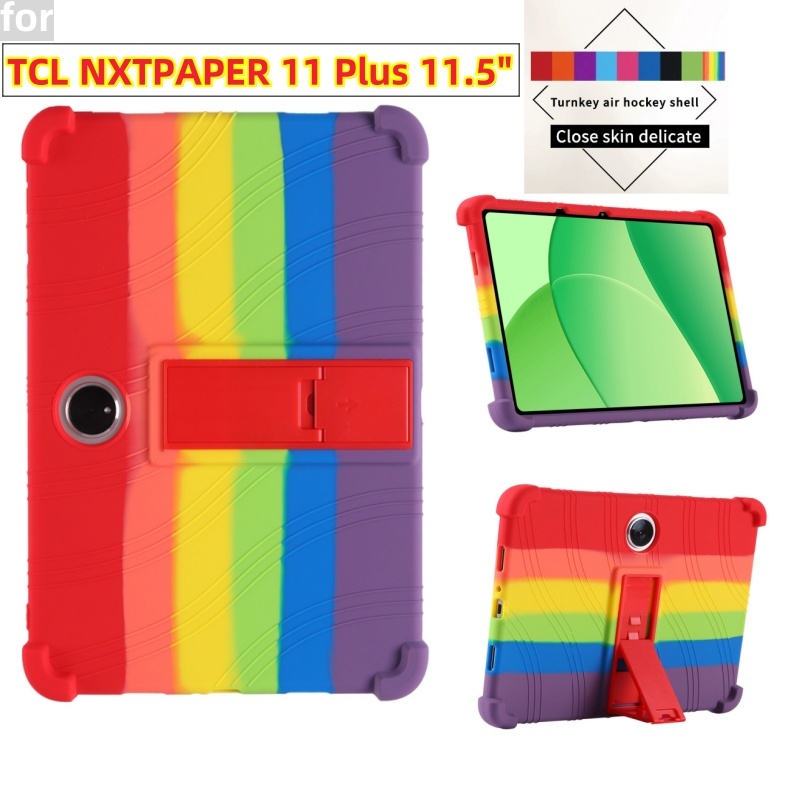 เด็กผิวซิลิคอนอ่อนสําหรับ TCL NXTPAPER 11 Plus 11.5 นิ้วฝาครอบแท็บเล็ต Funda KickStand เกราะป้องกัน