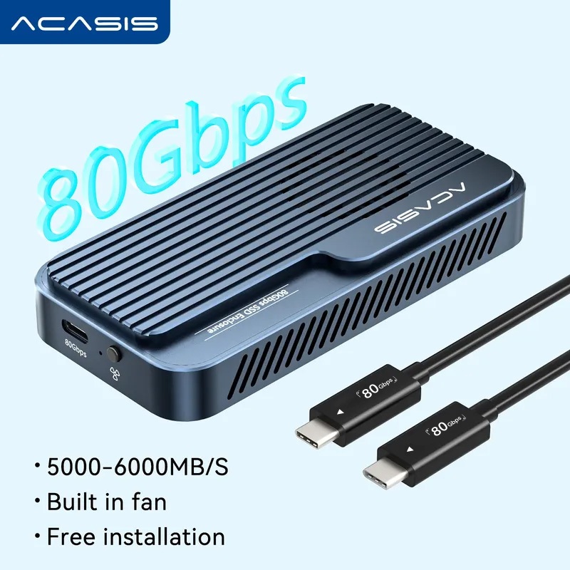 ACASIS 80Gbps M.2 NVMe SSD Enclosure ใช้งานร่วมกับ Thunderbolt 5/4/3 USB4 40Gpbs/USB4v2 80Gpb, USB 4