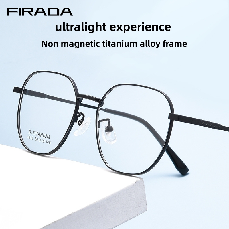 FIRADA 2023 แฟชั่นแว่นตา Retro Titanium Alloy รูปหลายเหลี่ยมสำหรับผู้ชายและผู้หญิง 1012TH