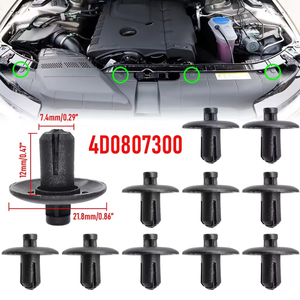 10PCS ฝาครอบรถแผ่นยึดคลิปสําหรับ Audi A2 A4 A5 A8 Q3 Q5 S4 S5 S8 TT TT TTTS Volkswagen CR7 4D0807300