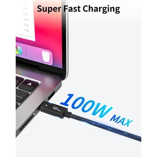 Acasis Thunderbolt สายเคเบิล 4 เส้น 40Gbps ชาร์จ 100W หน้าจอ 8K หรือวิดีโอ 4K คู่ เข้ากันได้กับ Thunderbolt 3/4 USB4 อุปกรณ์พอร์ต Type-C