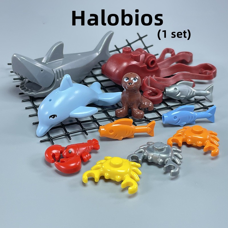 Halobios ตาข่ายตกปลา/ปลาฉลาม/ซีล /crab สัตว์ทะเล Moc ของเล่นอนุภาคขนาดเล็ก