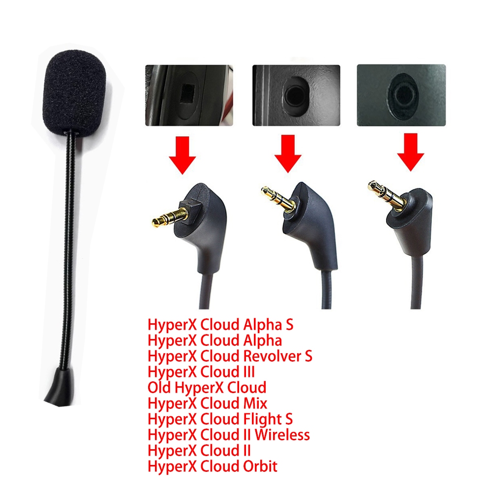 ไมโครโฟนชุดหูฟัง HyperX | Cloud III/Revolver S/Flight S ปรับได้ | คอนดูอิทโลหะ + โฟมป้องกันเสียงรบกวน | ไฟดับ ความชัดเจนด้วยเสียง