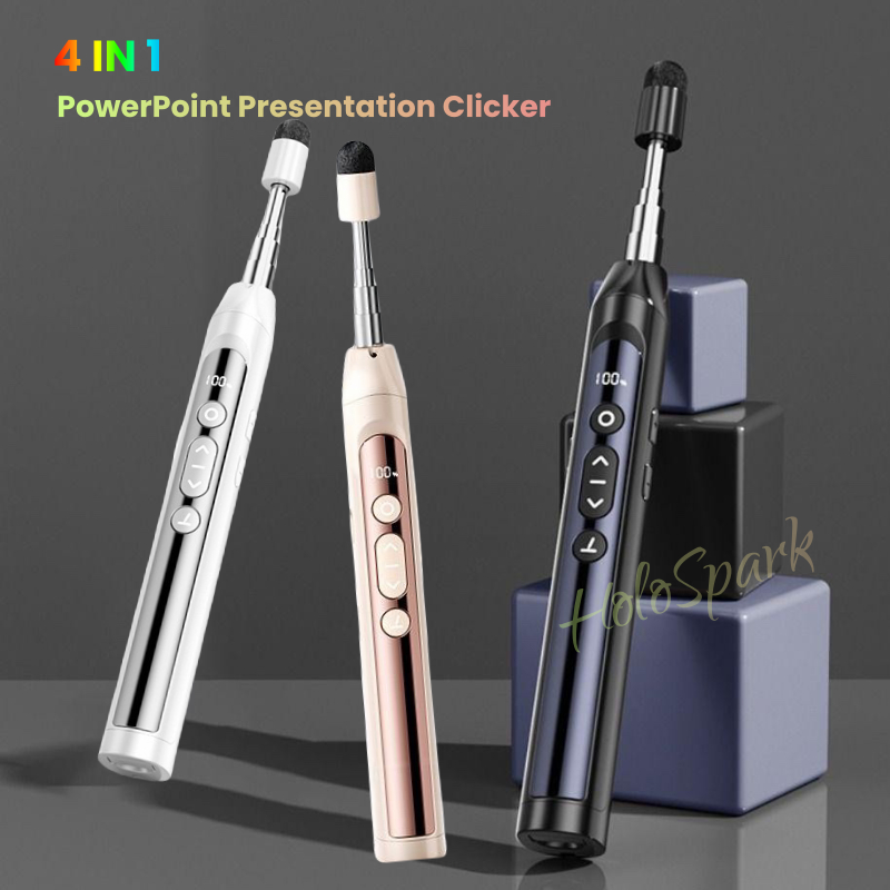 Wireless Presenter Presentation Remote Presentation Clicker พร้อมตัวชี้แบบหดได้ 2.4GHz USB Powerpoin