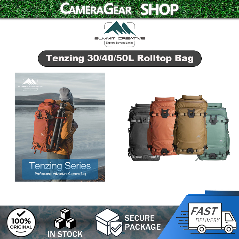 Summit Creative Tenzing 30L/40L/50L กลางแจ้ง Roll Top กล้องกระเป๋าเป้สะพายหลังสําหรับ DSLRDrone เลนส