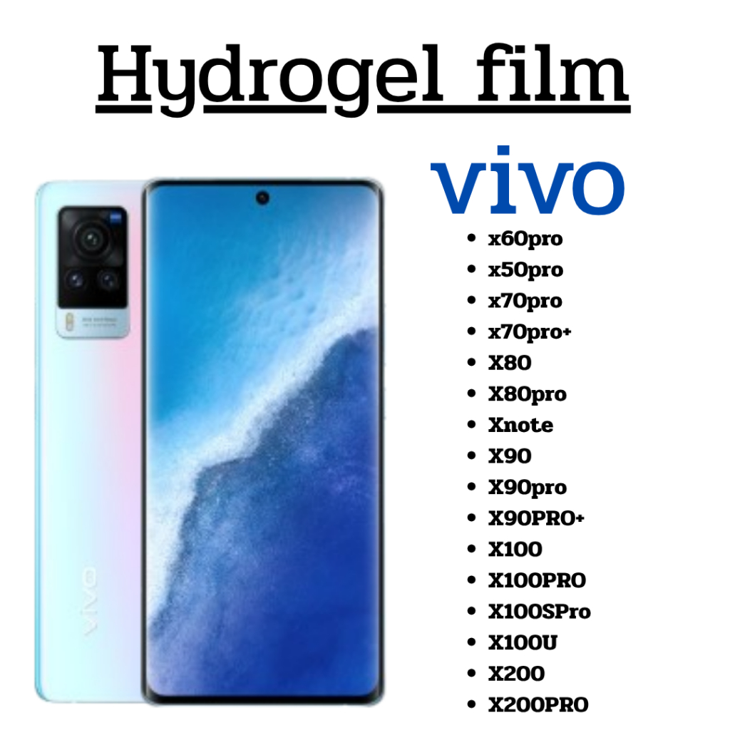 [ ฟิล์มหน้า ] ฟิล์มไฮโดรเจลสําหรับ Vivo X60pro / X50pro / X70pro / X70pro+ / X80 / X80pro / X note /