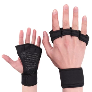 ถุงมือออกกำลังกายกีฬา คู่ละ 1 ชุด กันลื่น พร้อมสายรัดข้อมือและแผ่นจับซิลิโคน