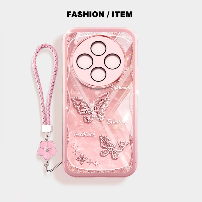 YBD สําหรับ Redmi 14C 15 15C A4 5G A3 Pro Xiaomi POCO C85 POCO C75 POCO M7 เคสโทรศัพท์หรูหราผีเสื้อและหงส์โปร่งใส