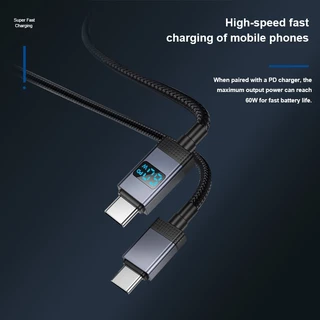 hoco. X118 จอแสดงผลหน้าจอสายชาร์จข้อมูล 60W/27W/90W Super Fast Charge อลูมิเนียมวัสดุหัวชาร์จทนทาน