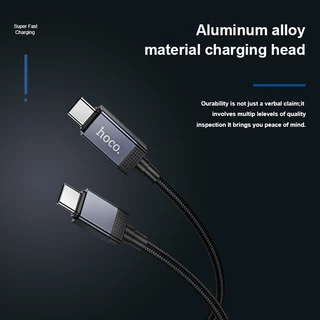 hoco. X118 จอแสดงผลหน้าจอสายชาร์จข้อมูล 60W/27W/90W Super Fast Charge อลูมิเนียมวัสดุหัวชาร์จทนทาน