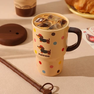 SENSENLIVE แก้วน้ำเซรามิก 520ML ✨ พร้อมฝาปิด ถ้วยกาแฟขนาดใหญ่ ของขวัญวันเกิด ของปัจฉม