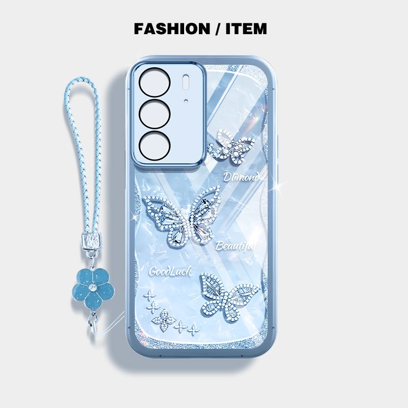 YBD สําหรับ OPPO A5 2025 5G A5i Pro เคสโทรศัพท์หรูหราผีเสื้อและหงส์โปร่งใส